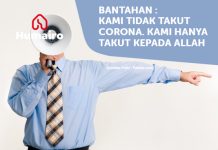 bantahan : kami tidak takut corona. kami hanya takut kepada allah